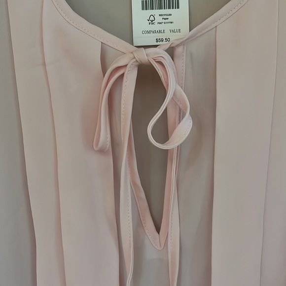 NWOT J.Crew Factory | Tie-front sleeveless blouse | Light Pink | Size M - Picture 8 of 14